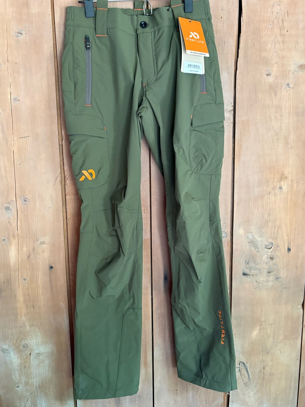 First Lite Olive Green Woman’s Cargo Pants with Orange Accents NWT